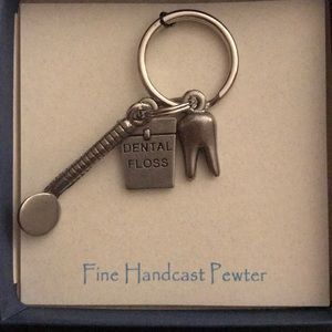 Handcast Pewter Dental Hygiene Keychain